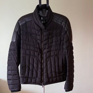 Monclair Black Quilted Jacket mixed media puffer